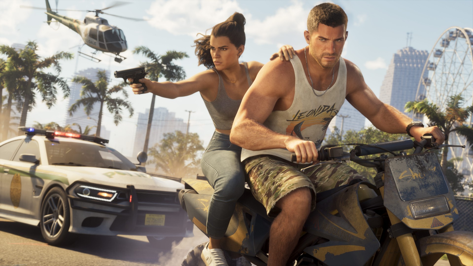 Elenco de GTA 6: Jason e Lucia em fuga de quadriciclo