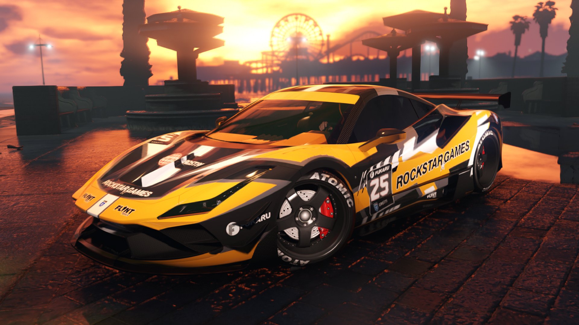 Grotti Turismo Omaggio com pintura Rockstar Games, brinde grátis do GTA Online